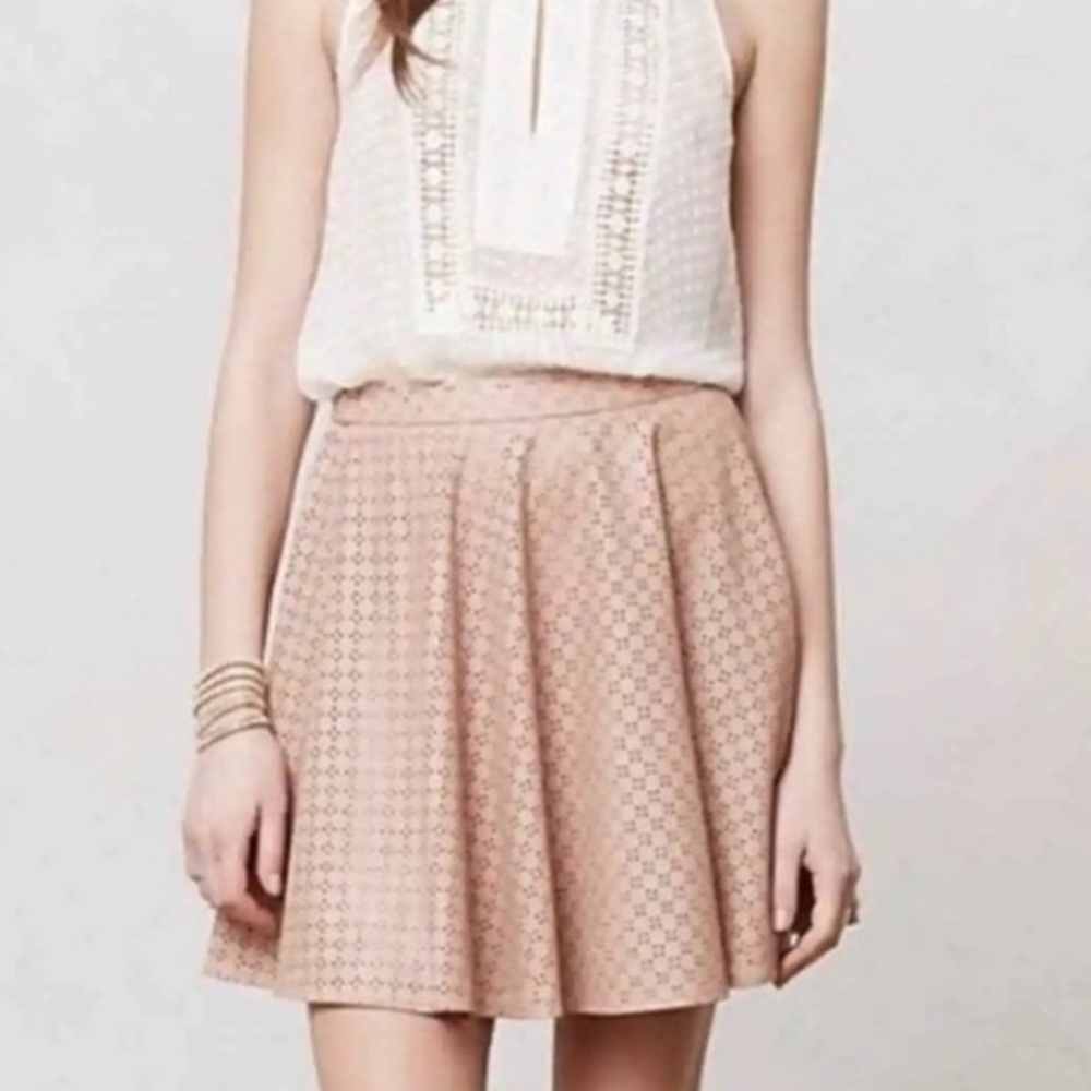 Anthropologie Sunday In Brooklyn Laser Cut Faux Leather Skirt